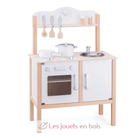 Cuisine Modern blanche - New Classic Toys 11050 - Cuisine en bois pour  enfant