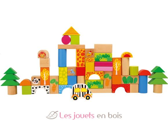 Blocs de construction en bois Zoo LE11054 Small foot company 2