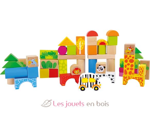 Blocs de construction en bois Zoo LE11054 Small foot company 1