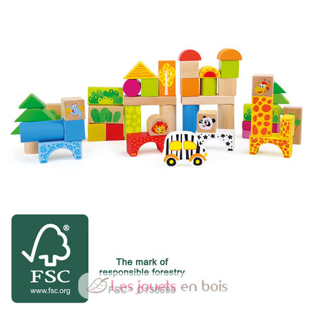 Blocs de construction en bois Zoo LE11054 Small foot company 4