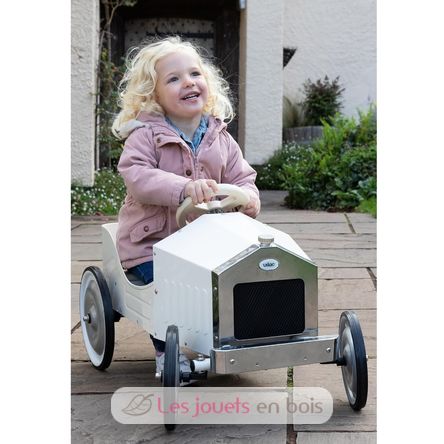 Grande voiture à pédales blanc crème V1150W Vilac 6