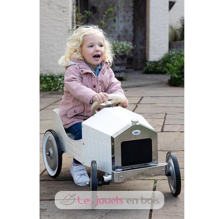 Grande voiture à pédales blanc crème V1150W Vilac 16