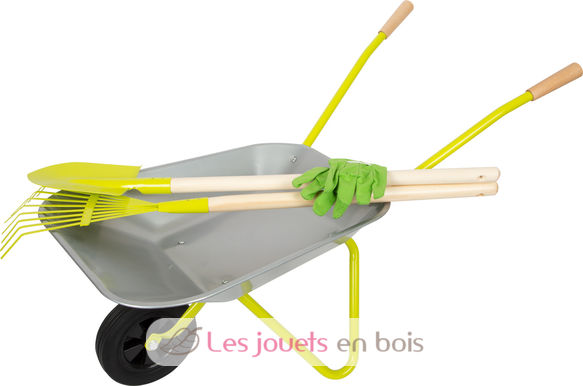 Brouette avec outils de jardin Small Foot 11627 - Set de jardinage enfant -  Outils de jardin enfant