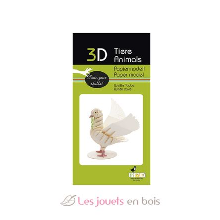 Maquette 3D en papier Pigeon blanc FRI-11718 Fridolin 2
