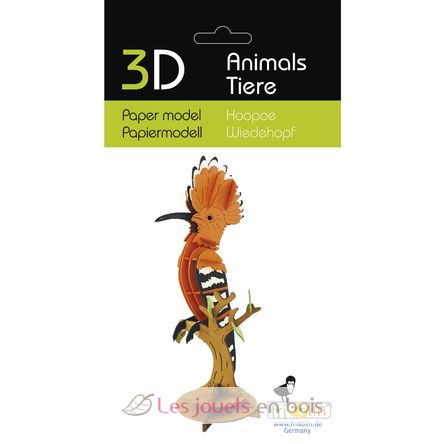 Maquette 3D en papier Huppe fasciée FR-11720 Fridolin 2