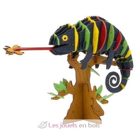Maquette 3D en papier Caméléon coloré FR-11738 Fridolin 1