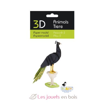 Maquette 3D en papier Paon FRI-11754 Fridolin 2