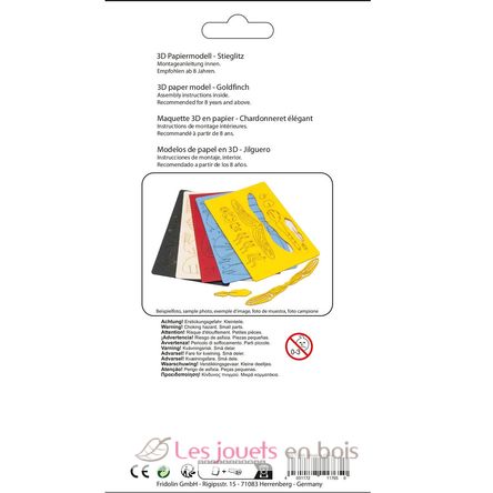 Maquette 3D en papier chardonneret elegant FRI-11765 Fridolin 4