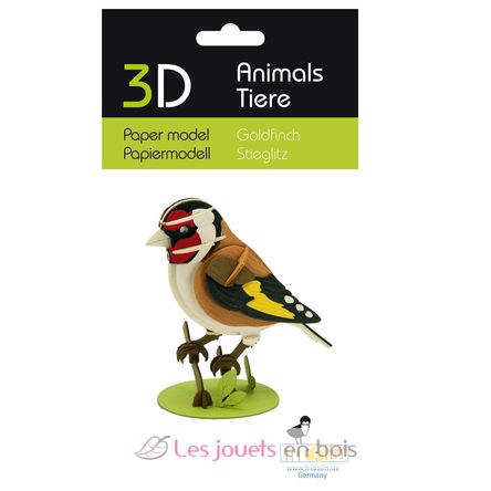 Maquette 3D en papier chardonneret elegant FRI-11765 Fridolin 3