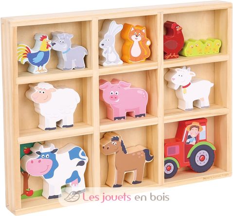 Set animaux en bois Ferme - Figurines en bois - New Classic Toys