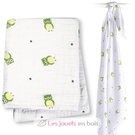 Lange mousseline - Chouette verte LLJ-121-000-003 Lulujo 2