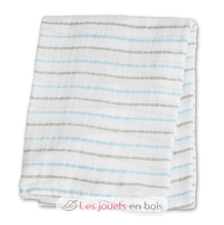 Lange mousseline - Rayures bleues LLJ-121-000-022 Lulujo 1