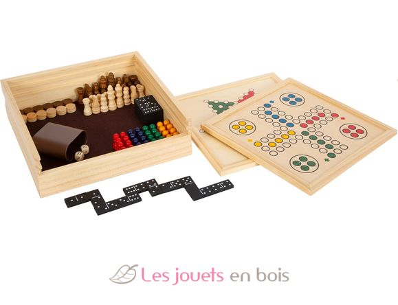 Jeux de Société-Coffret de Jeux 7 Classiques en Bois – Max et Doudou