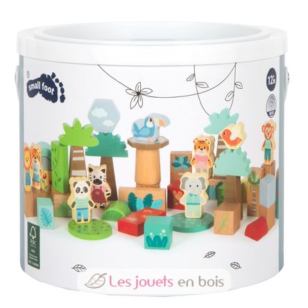 Blocs de construction en bois Jungle Friends LE12768 Small Foot company 5