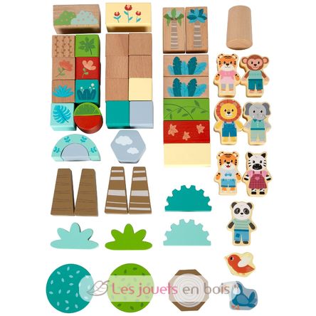 Blocs de construction en bois Jungle Friends LE12768 Small Foot company 4