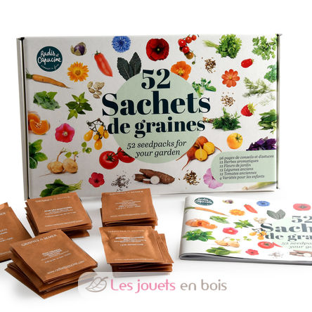 Coffret 52 sachets de graines à semer RC-PF140937 Radis et Capucine 3