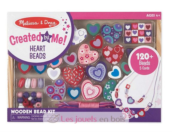 Ensemble de perles en bois Petits Cœurs MD14175 Melissa & Doug 1