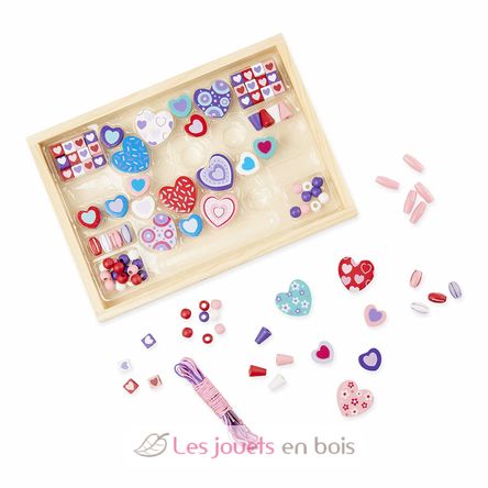 Ensemble de perles en bois Petits Cœurs MD14175 Melissa & Doug 2