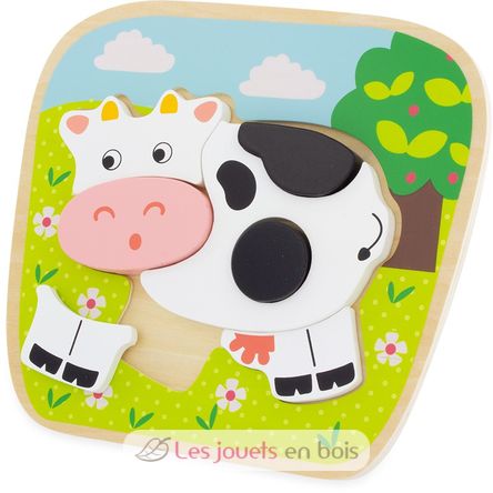 Puzzle Vache - Ulysse - Jouets 1er âge Ulysse en Bois. De 1 à 3 ans