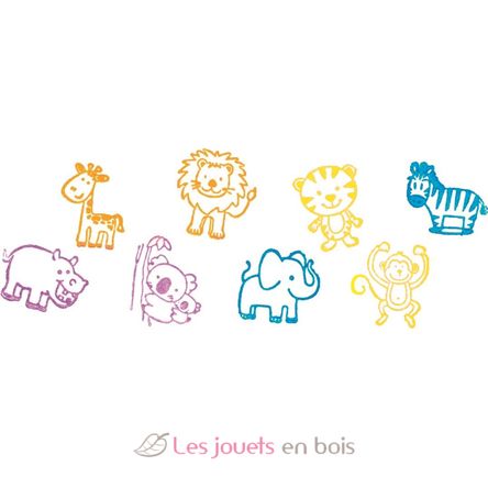 Tampons encreurs animaux avec coussins d'encre GO15499 Goki 3