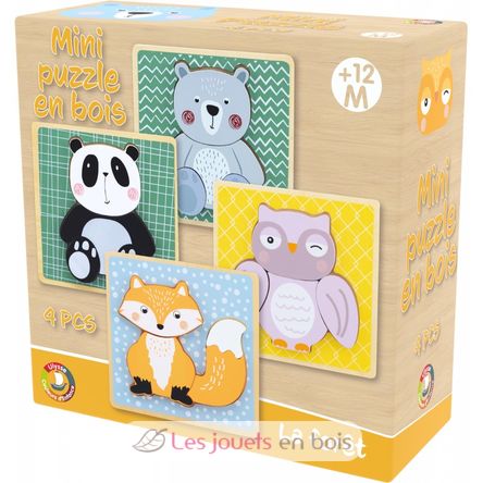 Puzzle en Bois Animaux Enfant, 4PCS Jouet Bébé 3D Puzzles Jouets