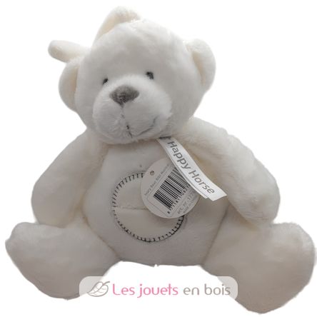 Peluche musicale ours Bibi blanc 19cm HH-17763 Happy Horse 1