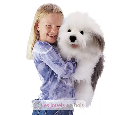 Marionnette à main Chien Bobtail FO-2029 Folkmanis 3