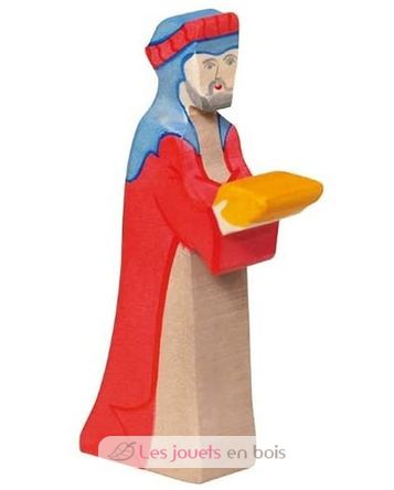 Figurine Crèche de Noël - Gaspard en rouge HZ80293 Holztiger 1