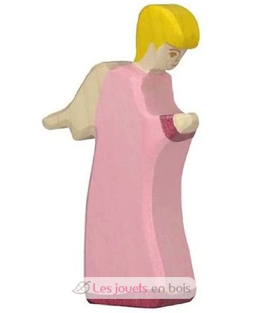 Figurine Crèche de Noël - Ange debout rose HZ80314 Holztiger 1