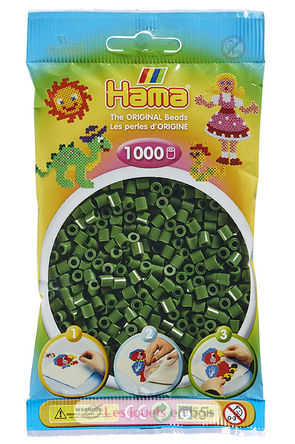 Sachet 1000 perles plastique Midi vert forêt HAMA-207-102 Hama 1