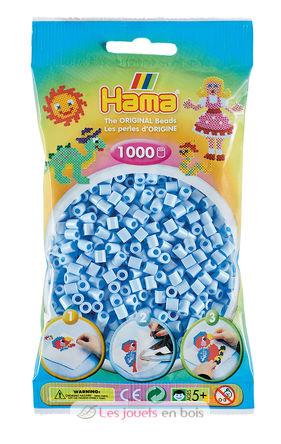 Sachet 1000 perles plastique Midi bleu glacier HAMA-207-97 Hama 1