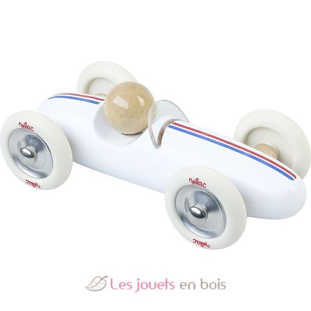 Voiture Grand Prix vintage MM blanche V2341W Vilac 2