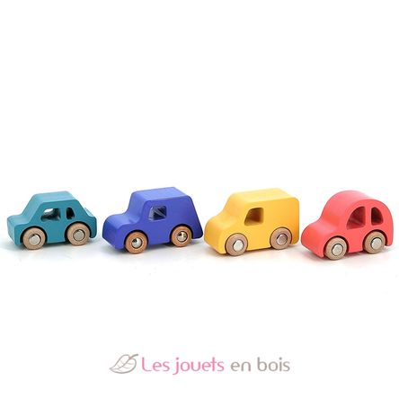 Coffret de 4 voitures en bois City V2370 Vilac 9