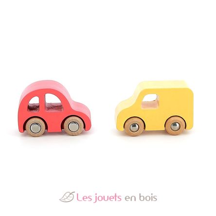 Coffret de 4 voitures en bois City V2370 Vilac 6