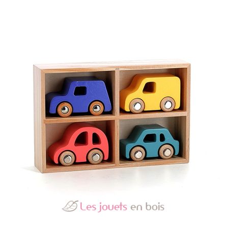 Coffret de 4 voitures en bois City V2370 Vilac 2