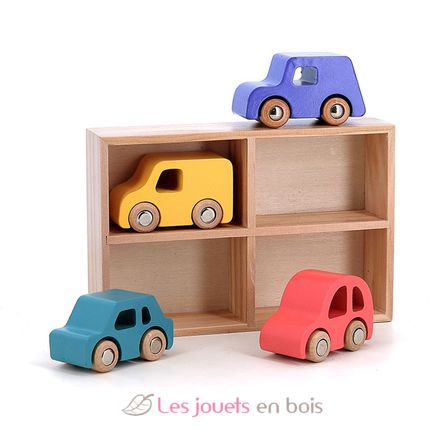 Coffret de 4 voitures en bois City V2370 Vilac 1