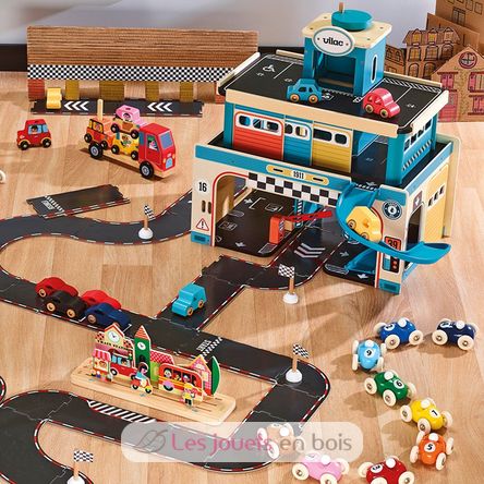 Coffret de 4 voitures en bois City V2370 Vilac 5