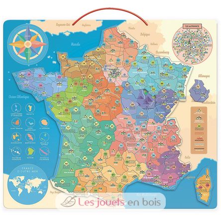 Carte de France éducative magnétique V2589 Vilac 1