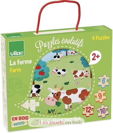 4 puzzles évolutifs Ferme V2632 Vilac 1