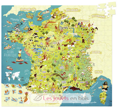 Puzzle Carte des merveilles de France V2726 Vilac 1