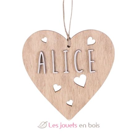 Cœur de Noël personnalisable bois naturel VI-CR10 Vintiun 1