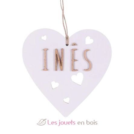 Cœur de Noël personnalisable bois blanc VI-CR11 Vintiun 1