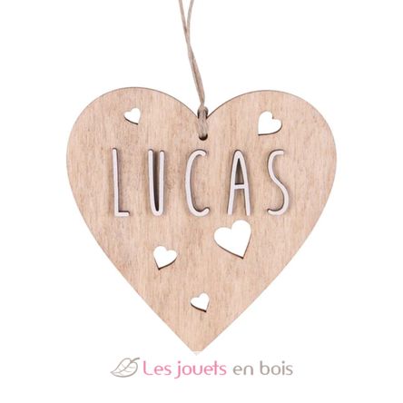 Cœur de Noël personnalisable bois naturel VI-CR10 Vintiun 3