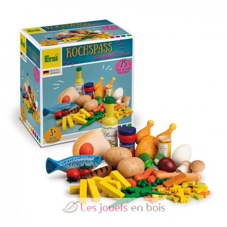 Euerits Ensemble de Nourriture à découper en Bois | Jouets Puzzle en Bois |  Ensemble Alimentaire en Bois, Jouets d'apprentissage pour âgés de 0 à 3