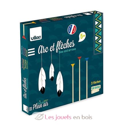 Arc démonté + 3 flèches en boîte cible V0215-944 Vilac 1