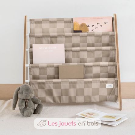 Bibliothèque enfant damier beige EFK-107-016-020 3 Sprouts 2