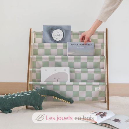 Bibliothèque enfant damier vert EFK-107-016-021 3 Sprouts 5