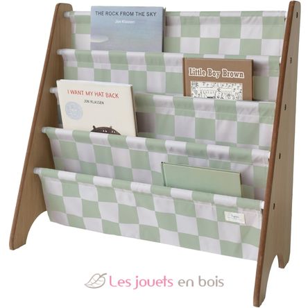 Bibliothèque enfant damier vert EFK-107-016-021 3 Sprouts 1