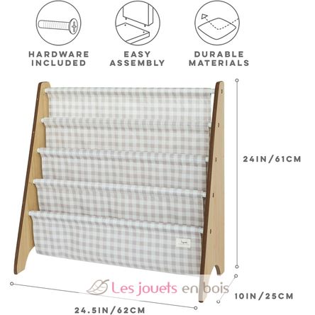 Bibliothèque enfant vichy beige EFK-107-016-017 3 Sprouts 3