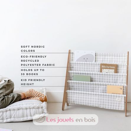 Bibliothèque enfant vichy beige EFK-107-016-017 3 Sprouts 4